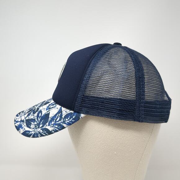 Aloha Surf Rip Curl Snapback Trucker Hat Blue One Size Floral Mesh Back - Picture 3 of 8